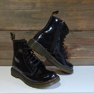 Dr. Martens Glossy Black Kids Boots